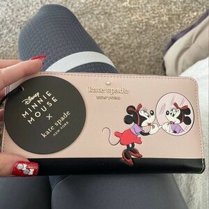 Kate Spade Pink and Black Minnie Mouse Wallet
